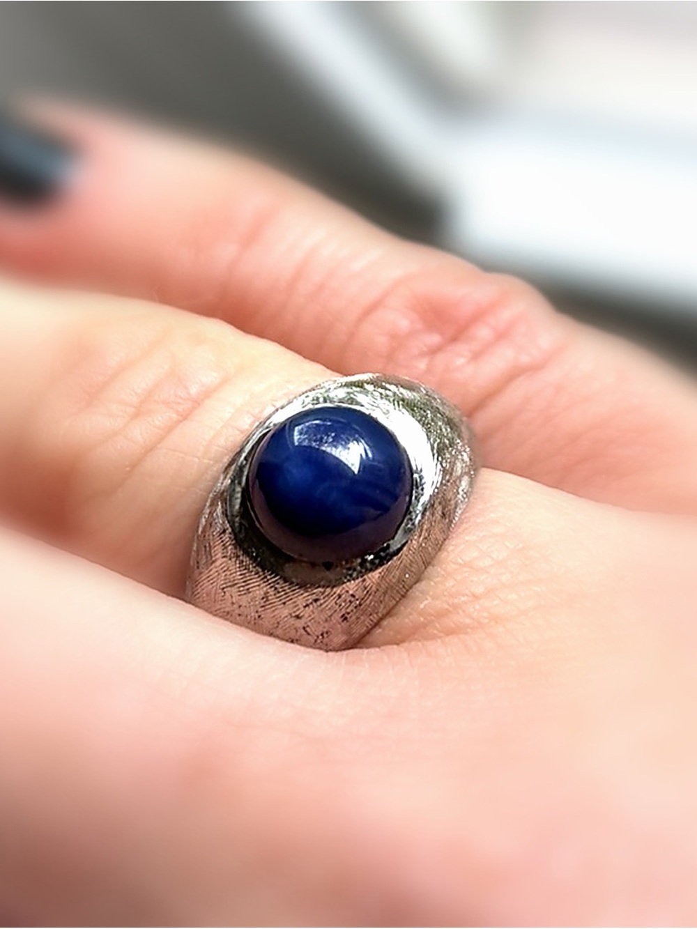 Star sapphire 14K gold Ring size 6.75 11 grams